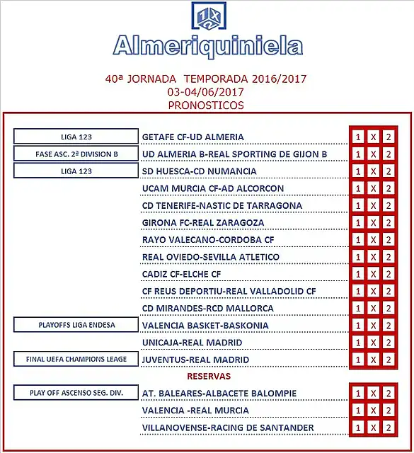 Almeriquiniela Jor 40