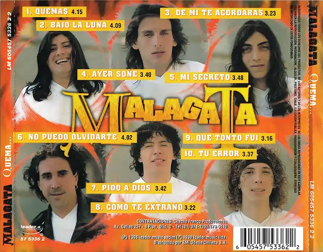 Malagata - Quemas (1998) Trasera