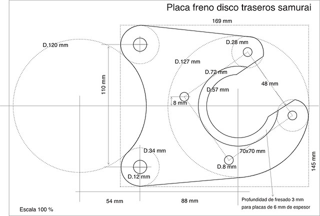 plantilla frenos traseros