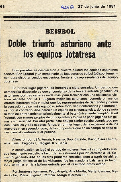 1981.06.27 Amistosos