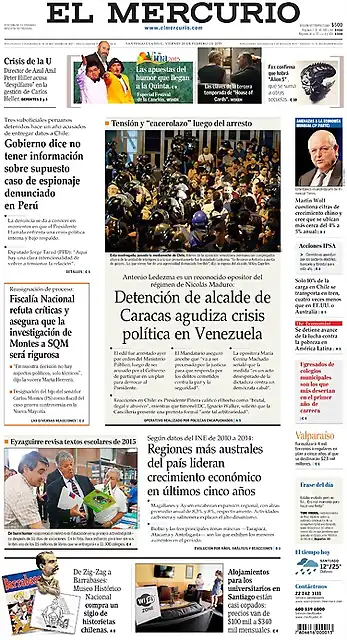 El Mercurio, Chile, 20. 02. 2015
