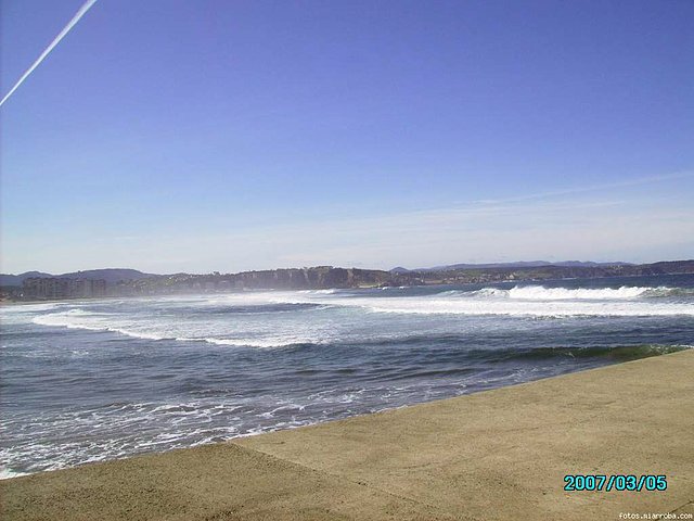 playa de sanjuan de nieva desde el espigon playa de sanjuan de nieva desde el espigon