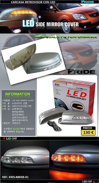 carcasa retrovisor con led.KRIS-MRKB-01.Hi-motors