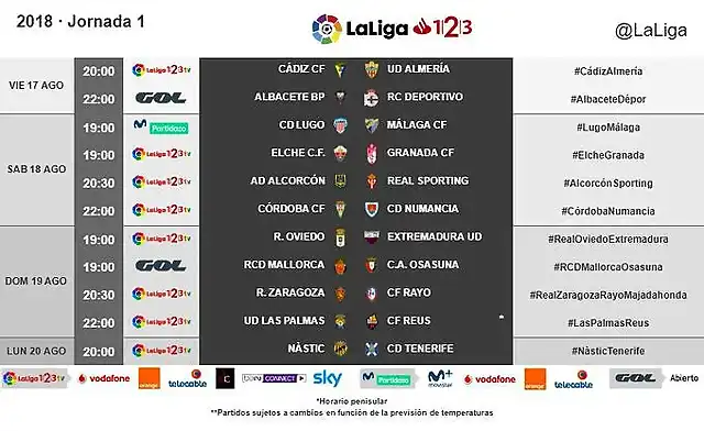 horarios_de_la_primera_jornada_de_liga_en_segunda