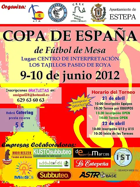 copa espan&#771;a 9 y 10 junio