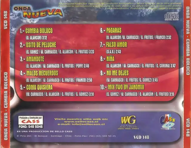 Onda Nueva - Cumbia Boloco (2002) Trasera