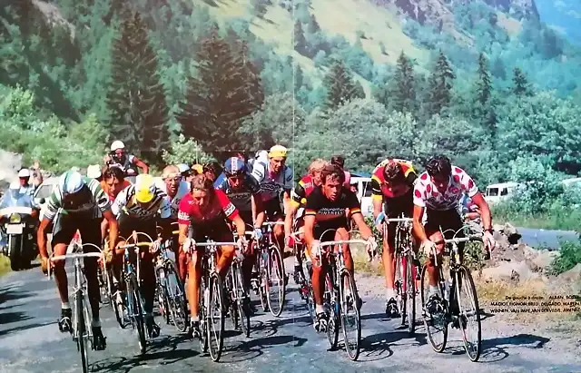 Perico-Tour1983-Glandon-Alban-J. Boyer-M. Madiot-Fignon-Breu-Delgado-R. Martin-Winnen-Van Impe-Van der Velde-Patrocinio Jimenez