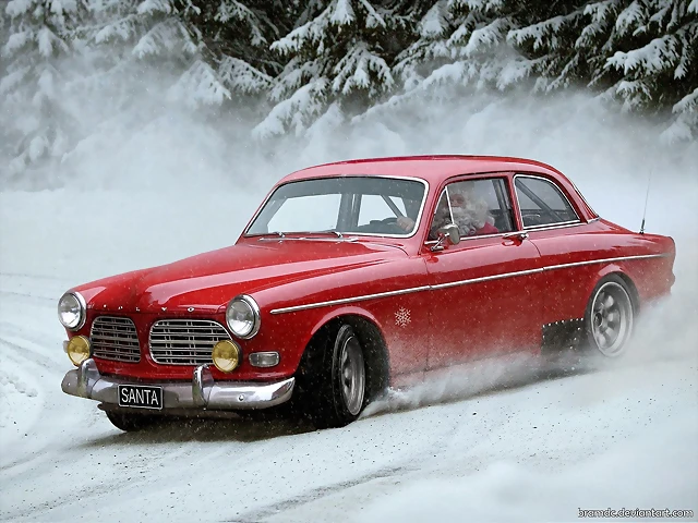 christmas-classic-classic-car-drift-santa-snow-volvo christmas-classic-classic-car-drift-santa-snow-volvo
