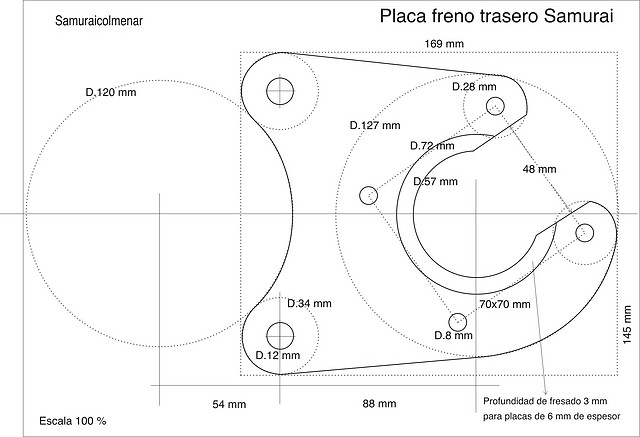 plantilla frenos traseros