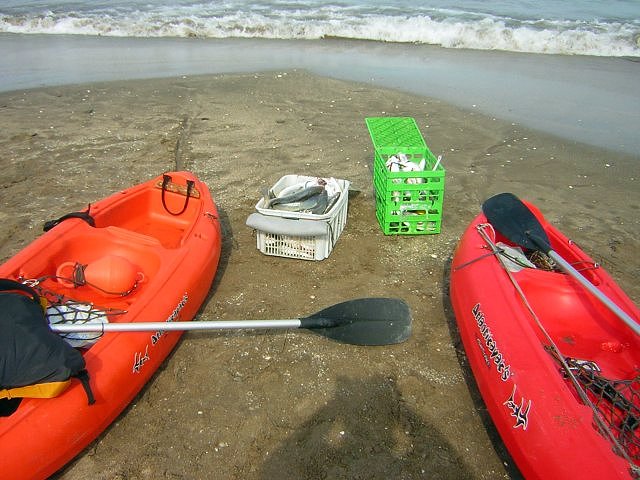 kayak en la costa