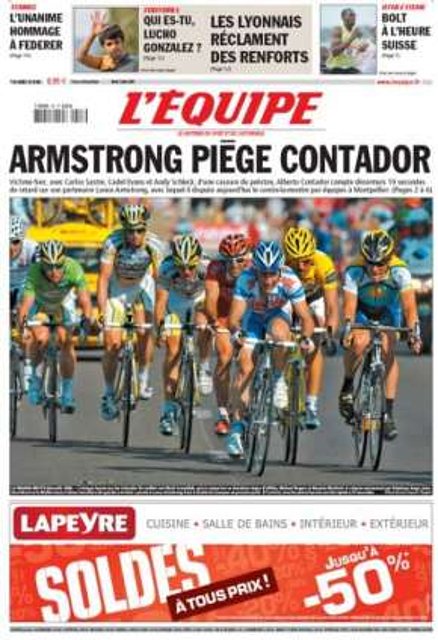 portada L'Equipe 07/07/2009