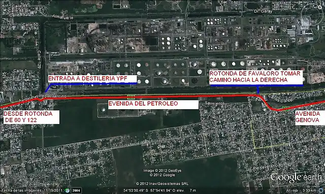 Tramo  3  desde 60 y 122 hasta Av del Petroleo