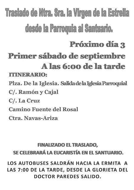 CARTEL ANUNCIADOR DEL TRASLADO