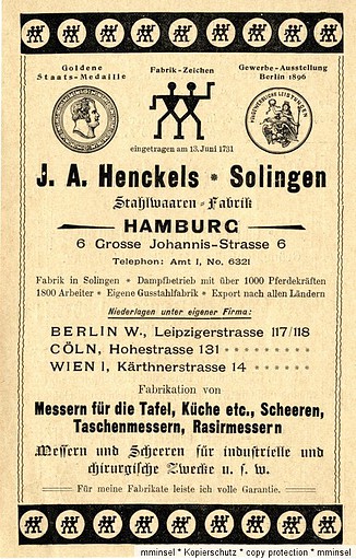 J.A. Henckels Solingen Hamburg J.A. Henckels Solingen Hamburg