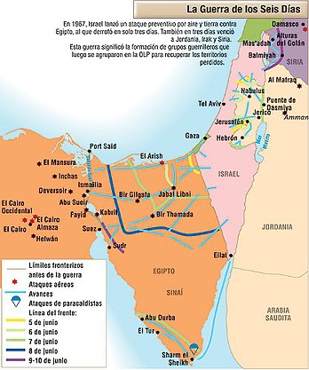 Map guerra de los seis dias