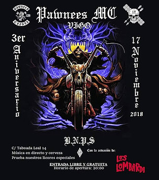 17 de noviembre - 3er Aniversario Pawnnees MC Vigo 17 de noviembre - 3er Aniversario Pawnnees MC Vigo