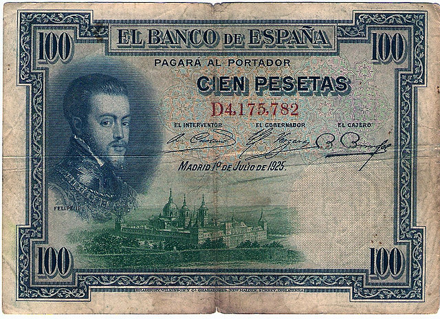 cien pesetas del ao 1925