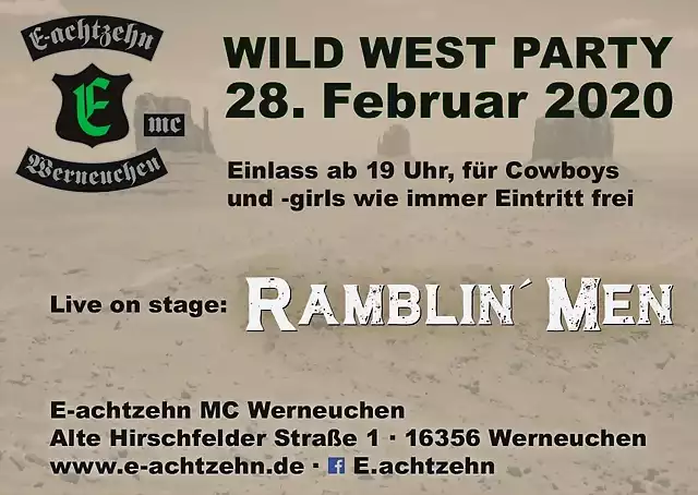 E-achtzehn MC Werneuchen wild west party