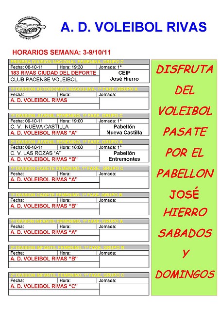 HORARIO 09-10-2011