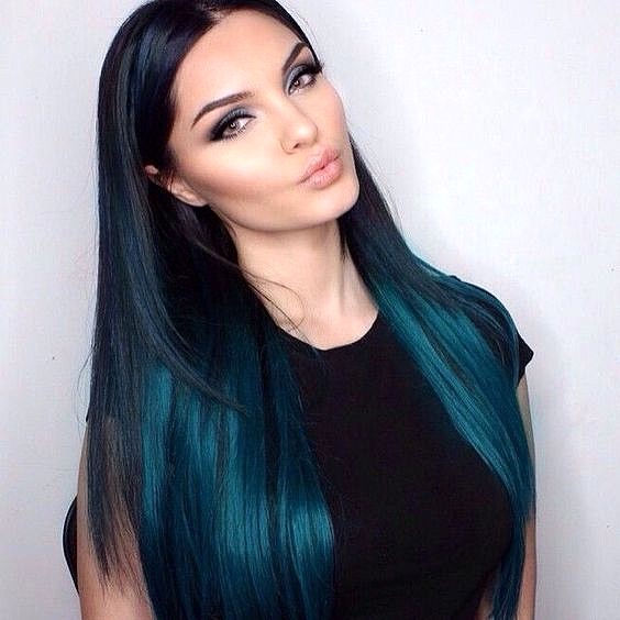 Estilos de pelo Glasshair de Tendencia Azul Noche