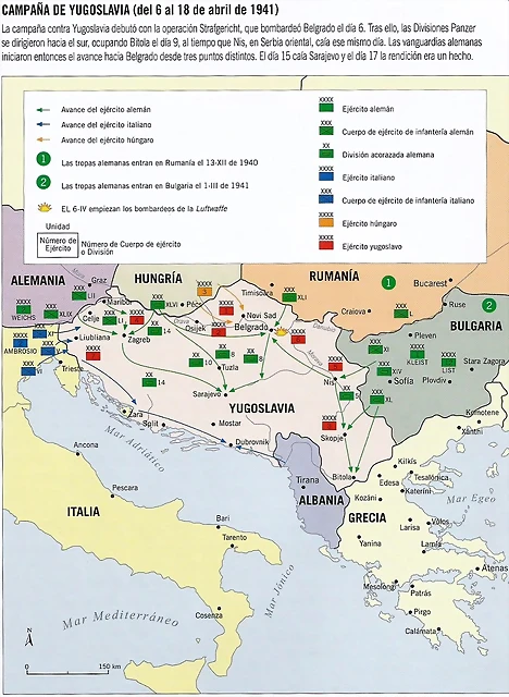 mapa invasin de Yugoslavia1941.