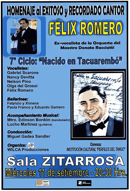 HOMENAJA A FELIX ROMERO EN LA ZITARROSA