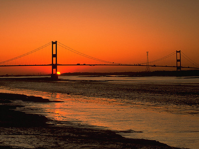 460077 - Sunset, Severn Bridge, Avon