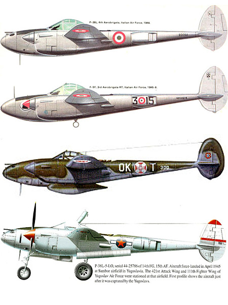 Esquemas P-38 Italia, Portugal y Yugoslavia