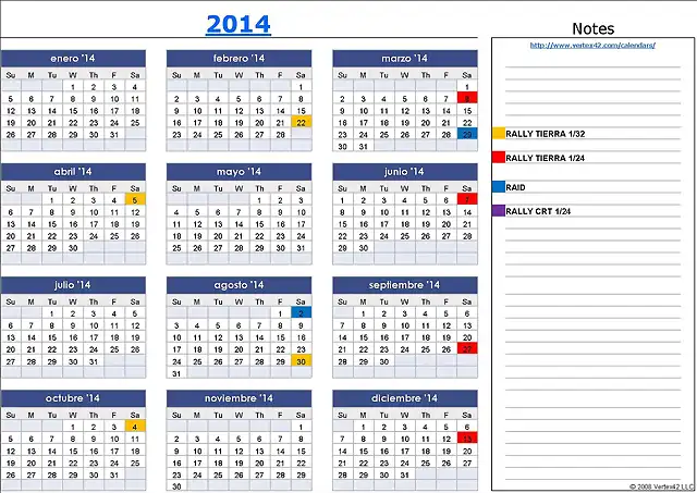 CALENDARIO 2014