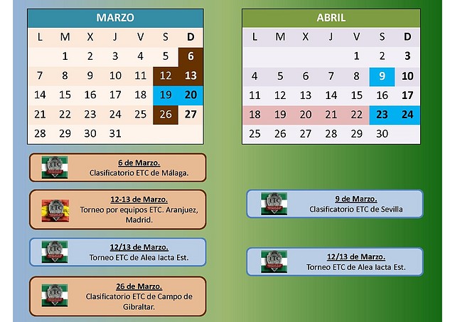 Calendario marzo-abril