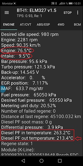 DPF Temp out