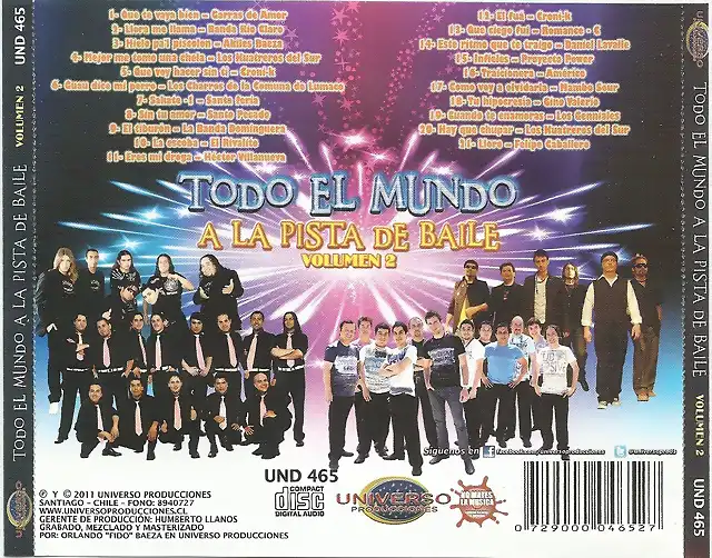 Universo Producciones - Todo El Mundo A La Pista De Baile Vol Dos (2011) Trasera