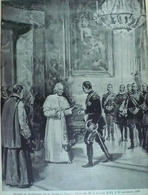 Ricordi di Alessandro Re di Serbia in Italia, Visita del Re a Leone XII - copia