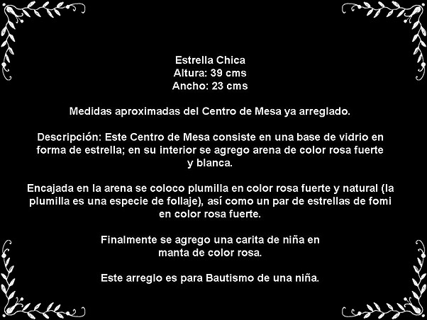 Descripcion estrella chica Descripcion estrella chica