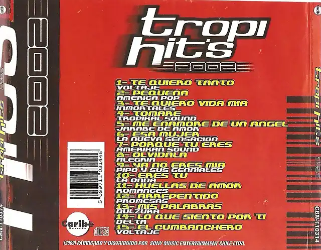 Caribe Records - Tropihits 2002 (2002) Trasera