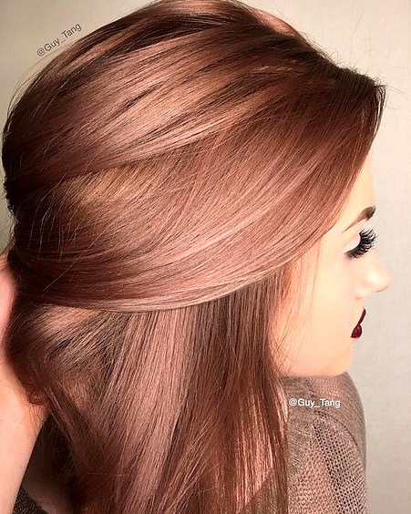 Tendencias y Estilos para Tintes Rosegold Pelo Semirecogido