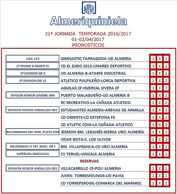 Almeriquiniela Jor 31