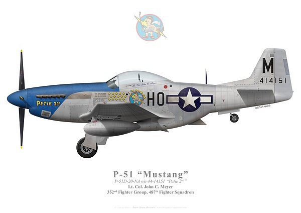 Print GM-006 - US, P-51D-10-NA, 44-14151, Petie 2nd, John C. Meyer, 487 FS, 352 FG