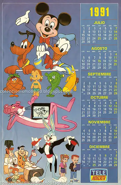 CALENDARIO 1991 INFANTIL TELEINDISCRETA