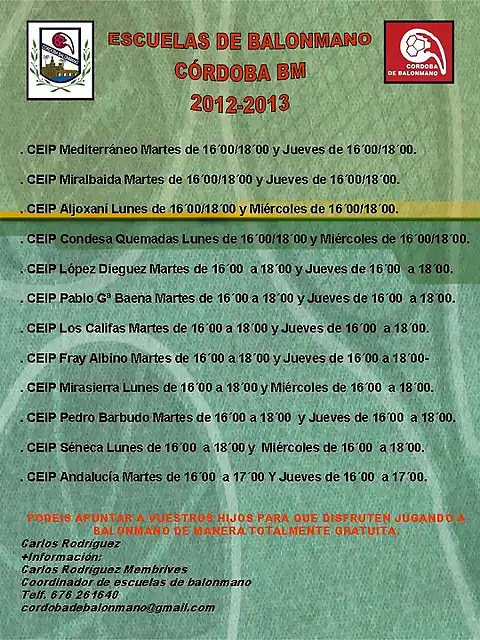 escuelas balonmano