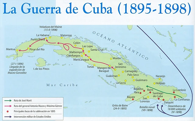 Mapa guerra de Cuba