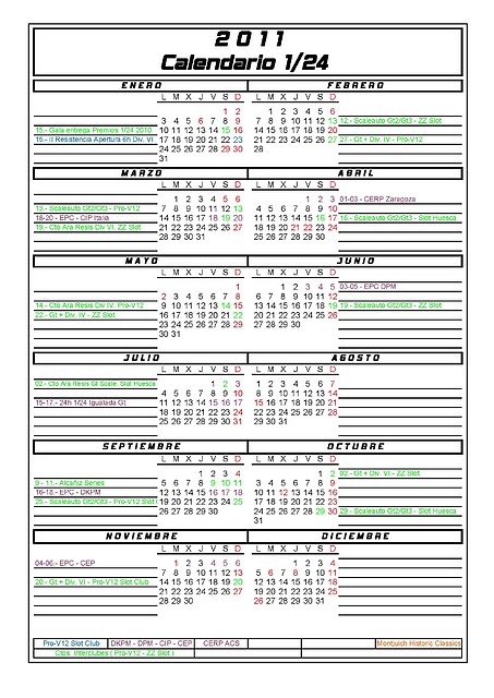 Calendario 1-24 2011 1-2