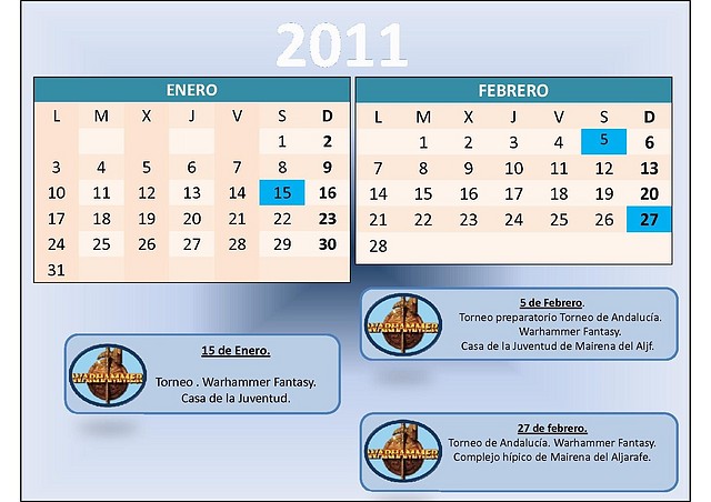 Calendario Enero febrero22