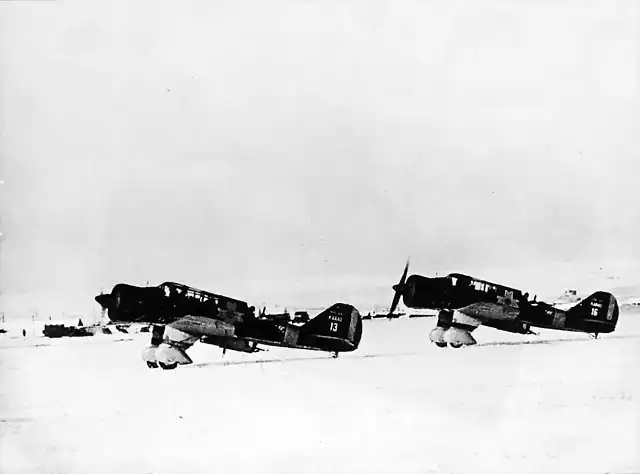 Two Romanian PZL 23s  in a winter at Stalingrad