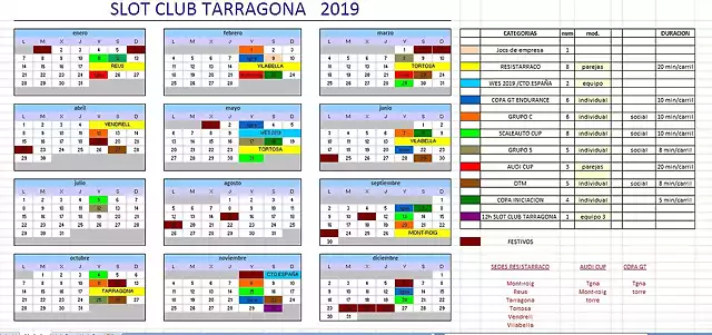 Calendari sct 2019