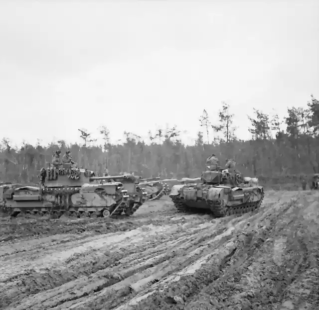 Mk VII 107 Regiment RAC (King's Own) 34 Tank Brigade at the start of the Reichswald battle Germany 9 Feb1945