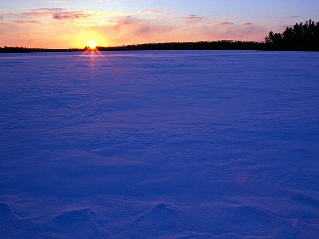 Frozen Moose Lake at Sunset, Minnesota Frozen Moose Lake at Sunset, Minnesota