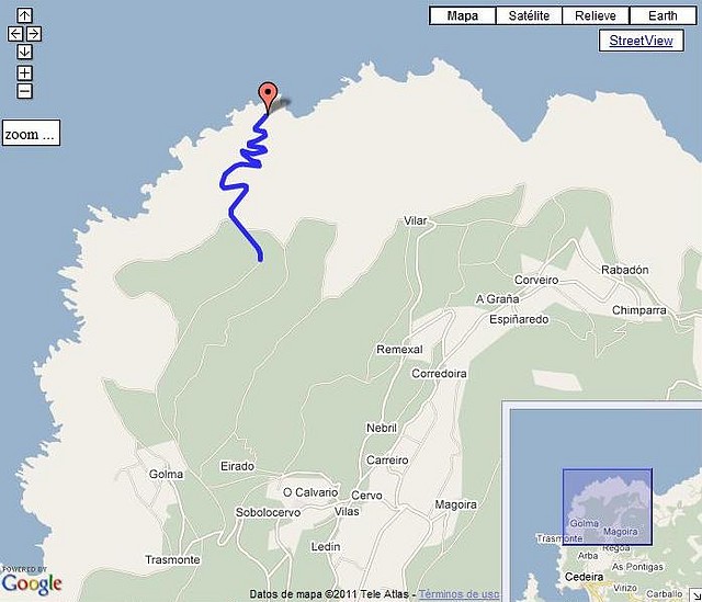 Monte Candeira por Faro Candeira mapa