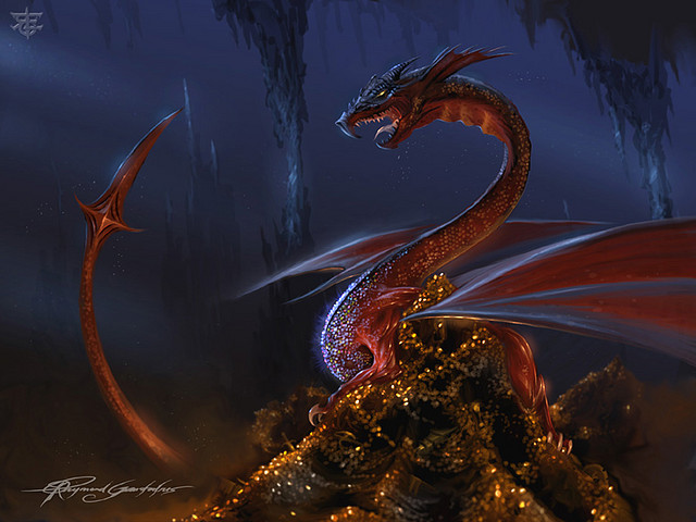 Smaug_and_his_treasure_by_Shockbolt