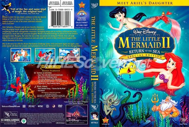 la-sirenita-2-Disney-dvd-princesas-ariel-melody-triton-sebastian-eric-morgana-caratula-cover